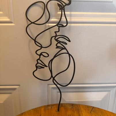 Metal Line Art Sculpture - Minimalist Faces Steel Decor - $5 - Amherstburg
